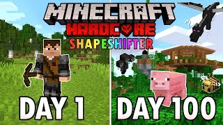 I Survived 100 Days as a SHAPESHIFTER in Hardcore Minecraft... Minecraft Hardcore 100 Days