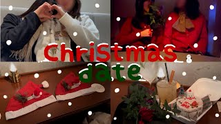 레즈커플 브이로그👩🏻‍❤️‍👩🏻 | 함께 보내는 첫 크리스마스🎄 | 떡케이크를 크래커로 퍼먹는 사람들이 있다⁉️ | 받기만 한 선물 교환식🎁