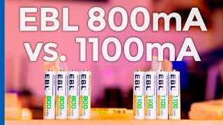 EBL AAA Cell Comparison: 800mAh vs. 1100mAh Batteries