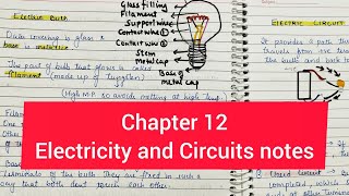 Class6 Chapter 12 Electricity and Circuits Full notes