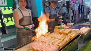 Amazing Korean street food and Seoul BBQ at MYEONGDONG Market- Tibetan family Travels