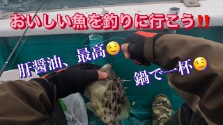 初めてのカワハギ釣り　肝醤油、鍋がうますぎる