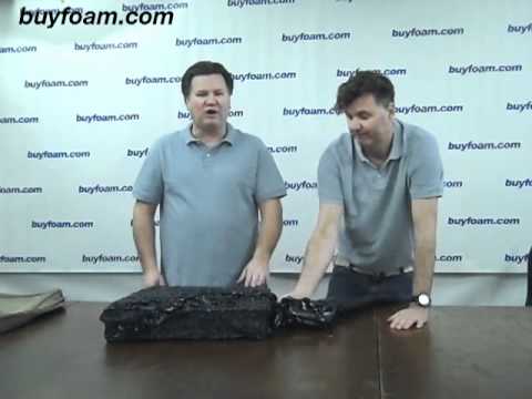 How to shrink foam to insert into a furniture cushion or box? How to shrink foam to insert into a furniture cushion or box?