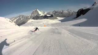 Federica Brignone in allenamento a Plateau Rosa