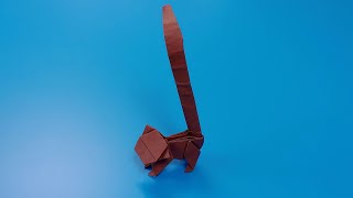 색종이로 원숭이 접는방법(종이접기) / 네모아저씨 / Origami monkey