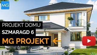 Projekt domu Szmaragd 6 MG Projekt - 134,43 m2 - koszt budowy 186 tys. zł