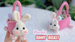 How To Crochet Bunny Basket Easy | Cute Bunny Basket #crochetanywhere