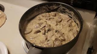 Lengua in mushroom sauce