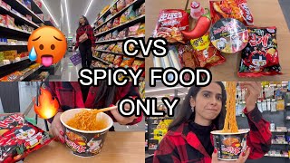 🇰🇷CVS RED SPICY FOOD CHALLENGE ONLY 🥵🌶️ clothes shopping in Downtown + street food🛍️