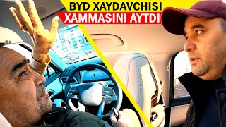 BYD ELEKTROMOBIL XAYDAVCHISI  BILAN SUXBAT.