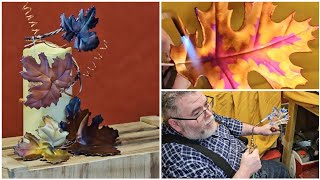 Flame Painting Copper With a Butane Torch to Make Beautiful Art Pieces - Demonstrated by Artisan