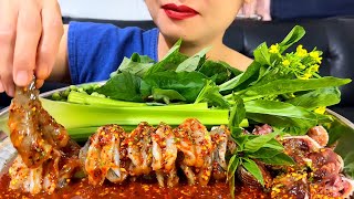 Thaifood ASMR กุ้งแช่ปลาร้า เข้มข้น นัวปลาร้า Shrimp soaked in fermented fish MUKBANG show