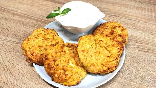 Zucchini patties recipe in the oven. Easy favorite dinner.