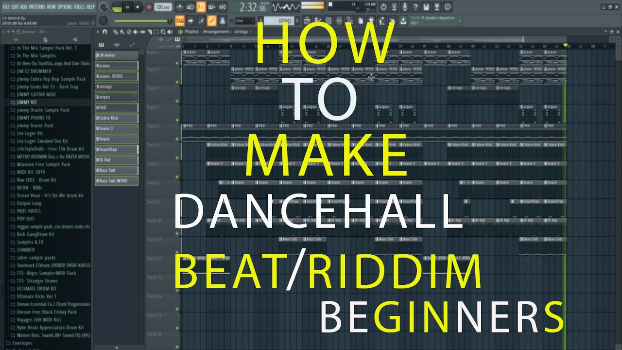 HOW TO MAKE DANCEHALL BEAT/RIDDIM {FOR BEGINNERS} IN FL STUDIO - YouTube