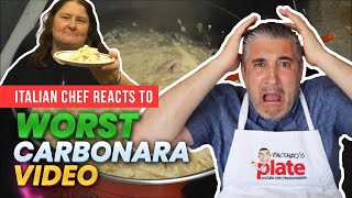 Italian Chef Reacts To WORST CARBONARA VIDEO