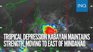 Tropical depression Kabayan maintains strength, moving to east of Mindanao