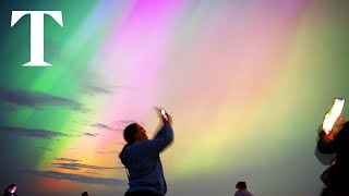 Aurora Borealis lights up night sky in the UK