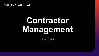 Contractor Management Overview | Novara EHS Software