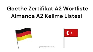 Almanca A2 Kelime Listesi - Goethe Zertifikat A2 Wortliste (201-210)