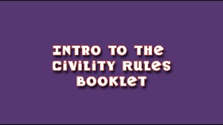 Intro to Booklet for Civility Rules
