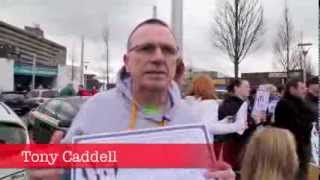 Protest to stop privatisation of Andersonstown Leisure Centre,  Belfast 1st March 2014