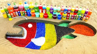 Experiment: How to make Rainbow Anglerfish with Orbeez, Fanta, Coca Cola vs Mentos & Popular Sodas