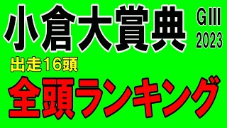 【小倉大賞典2023予想】出走全16頭ランキング