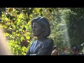 mulgrew beams into bloomington to see captain janeway statue