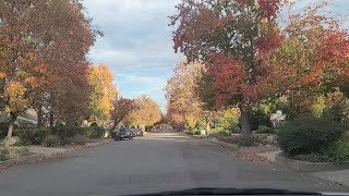 Driving tour of the beautiful city of Claremont California in fall colors