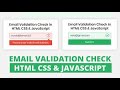 Email Validation Check in HTML CSS & JavaScript
