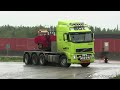 heavy haulage of cat 6015 and volvo ec220el excavator and big tires svappavaara 28 august 2023