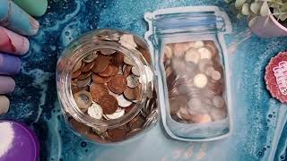 Unstuffing my completed penny savings challenge!🎉💗