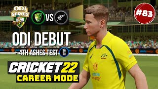 ODI DEBUT + 4TH ASHES TEST - CRICKET 22 CAREER MODE #83
