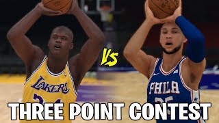 Ben Simmons vs Shaquille O'Neal In A Three Point Contest! Who Is Worse? | NBA 2K19