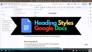 Changing Heading Styles in Google Docs