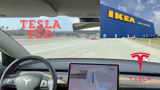 Driving to IKEA with Tesla FSD (Full Self-Driving)!