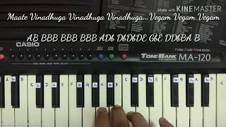 Maate Vinadhuga | Vijay Devarakonda | BEGINNERS KEYBOARD TUTORIAL | Taxiwala | Telugusong pianonotes