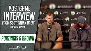 Jaylen Brown SLAMS NBA's UNACCEPTABLE Court | Brown & Porzingis Postgame | Celtics vs Raptors