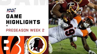 Bengals vs. Redskins Preseason Week 2 Highlights | NFL 2019