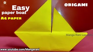 origami sail boat making tutorial, Very easy Paper boat making,  @Mangarani lessons