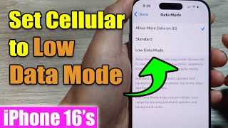 iPhone 16/16 Pro Max: How to Set Cellular To Low Data Mode & Save Data