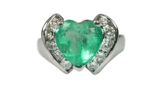 Holiday Shopping 5.37TCW Fire Natural Emerald and Diamond Engagement 14K