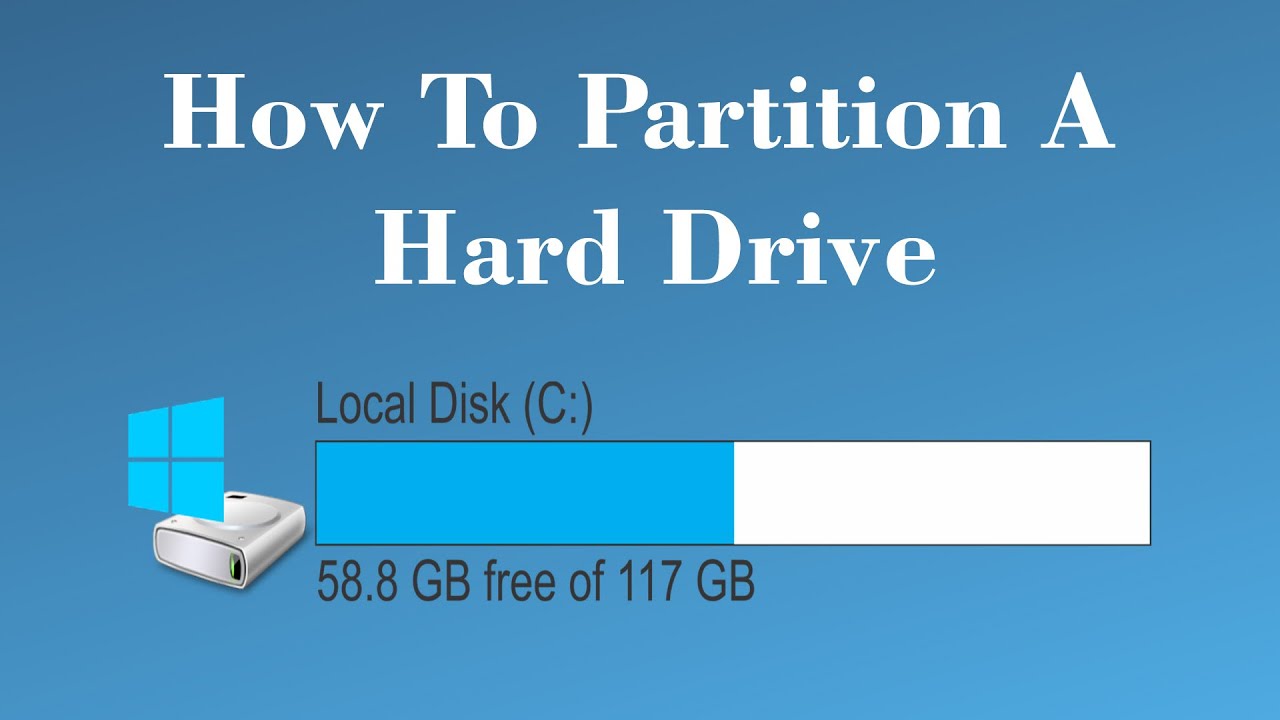 How To Partition A Hard Drive / Hard Drive In Windows 7, 8, 10 - YouTube