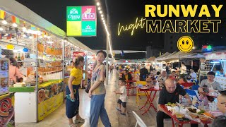 [4K] Central Pattaya Thailand Runway Night Market with Boeing 747 Airplane Candid Walks