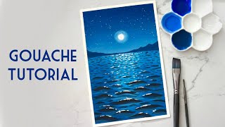 Gouache Seascape Painting | How to Paint Water | Gouache Tutorial