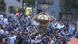 令和元年　品川区大井＜鹿嶋神社＞例大祭【迫力】宮本町会神輿＝還御（鳥居前）着與