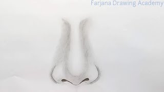 How to draw nose for Beginners/ EASY WAY TO DRAW A REALISTIC NOSE