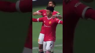 Jadon Sancho goal. Manchester city vs Manchester United. Champions league. FIFA 22 career mode.