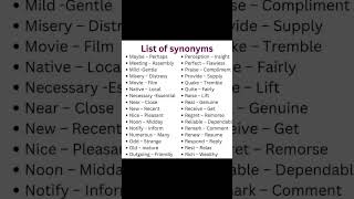 20 Synonyms words in English | What is Synonyms of | Common Synonym Words | Useful Synonyms Words