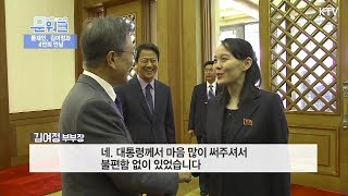 문대통령, 김여정과의 만남 총정리, 올림픽 개막식, 단일팀 경기 관전, 삼지연 공연관람